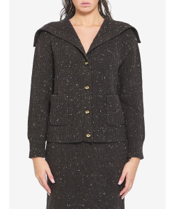Cardigan a coste inglesi in lana
