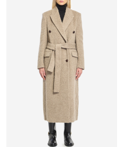 Cappotto doppiopetto greige