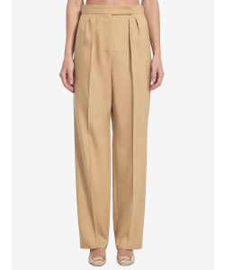 Pantaloni in lana, mohair e seta