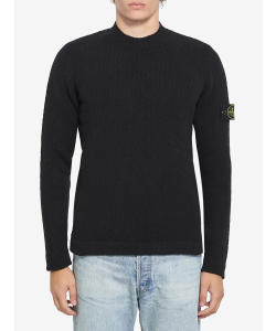 Maglione girocollo con texture garzata