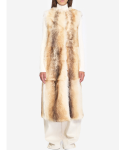 Gilet lungo in pelliccia d'agnello