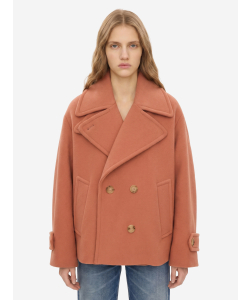 Cappotto corto oversize in lana