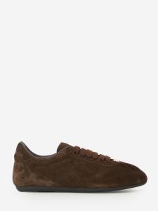 Sneakers basse in pelle scamosciata