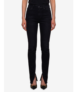 Pantaloni skinny in denim di cotone effetto délavé