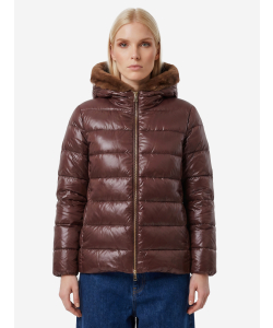 Ultralight down jacket with faux fur