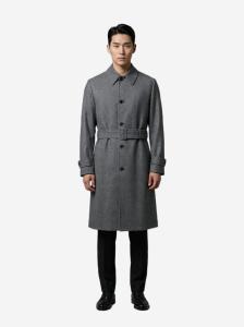 Cappotto monopetto in lana vergine
