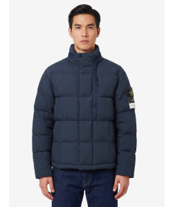 Piumino in tela di cotone e nylon navy