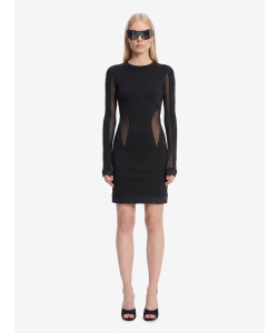 Abito mini con inserti in tulle