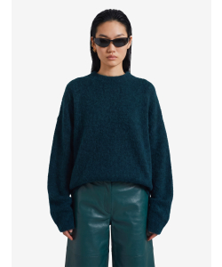 Bottle green Timea mohair fuzzy sweater