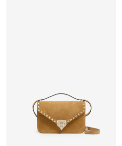 Borsa a tracolla Rockstud in suede piccola