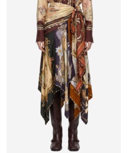 Gonna midi drappeggiata con foulard Valiant