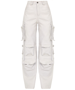 Pantaloni cargo in pelle