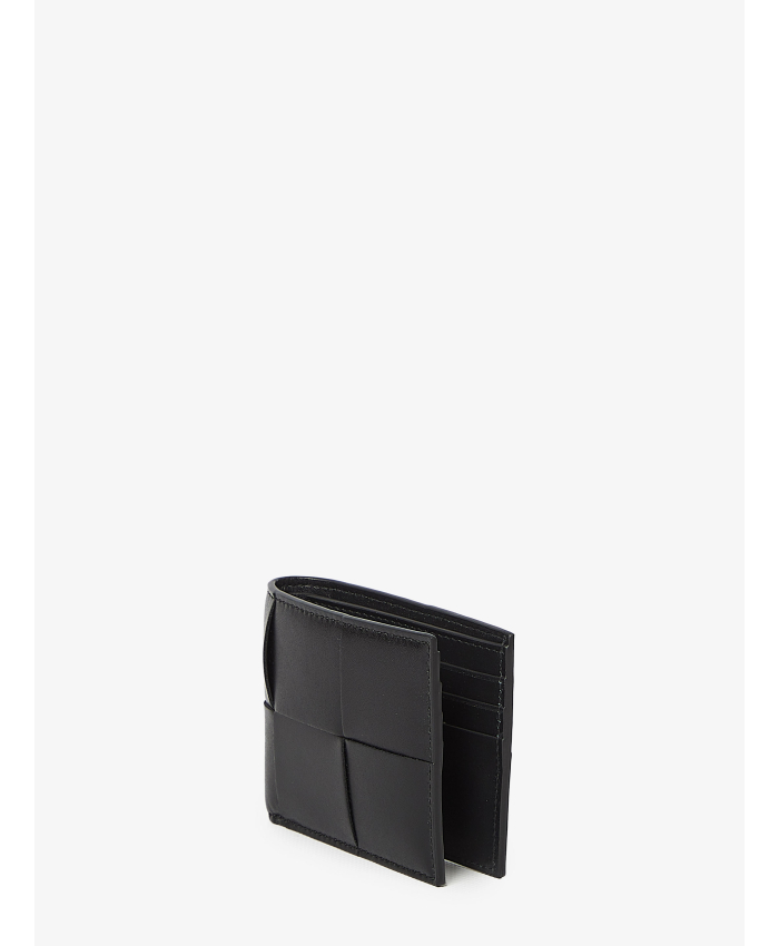 BOTTEGA VENETA - Portafogli bi-fold Cassette nero