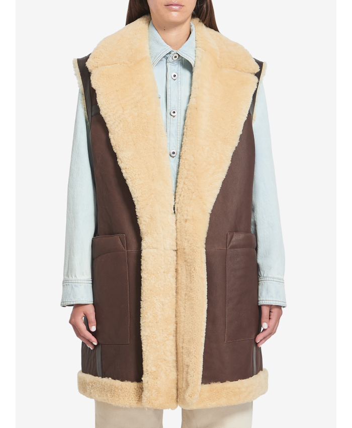 BOTTEGA VENETA - Gilet lungo con pelliccia