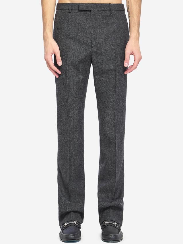 GUCCI - Pantalone in tessuto mouliné in lana