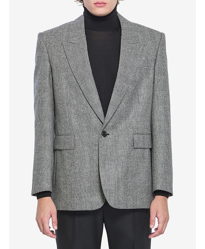SAINT LAURENT - Giacca in flanella di lana
