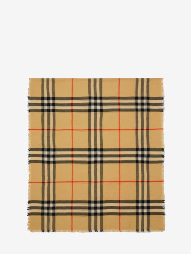 BURBERRY - Sciarpa in lana Check