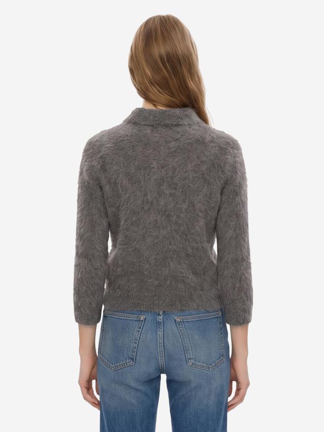 CHLOE - Smoky Grey polo-style pullover