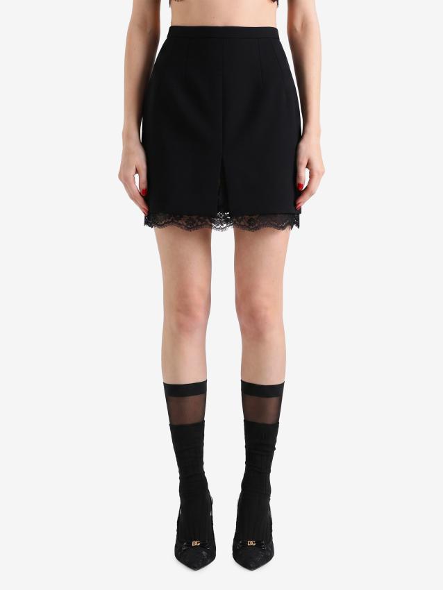 DOLCE&GABBANA - Mini skirt in wool double crepe