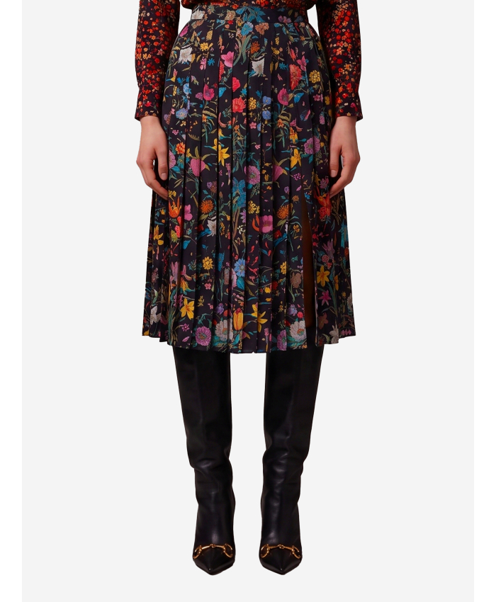 GUCCI - Gonna midi in seta stampata