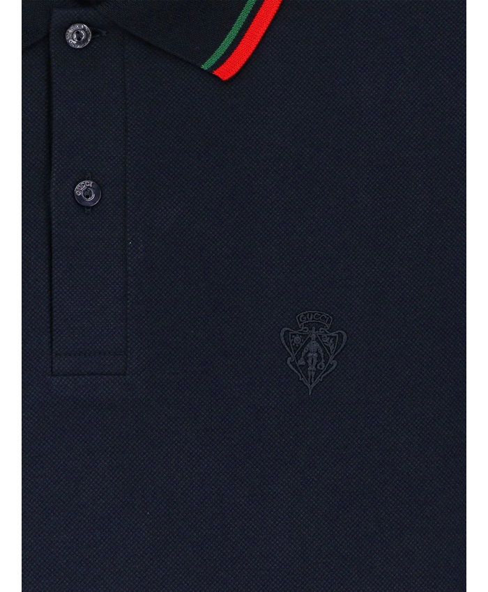 GUCCI - Polo in piquet di cotone con ricamo
