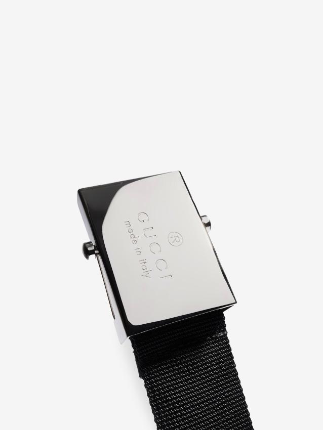 GUCCI - Black belt with rectangular buckle