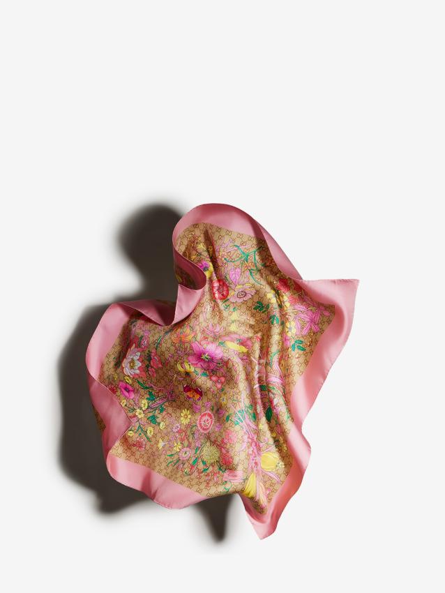 GUCCI - GG print silk twill square scarf