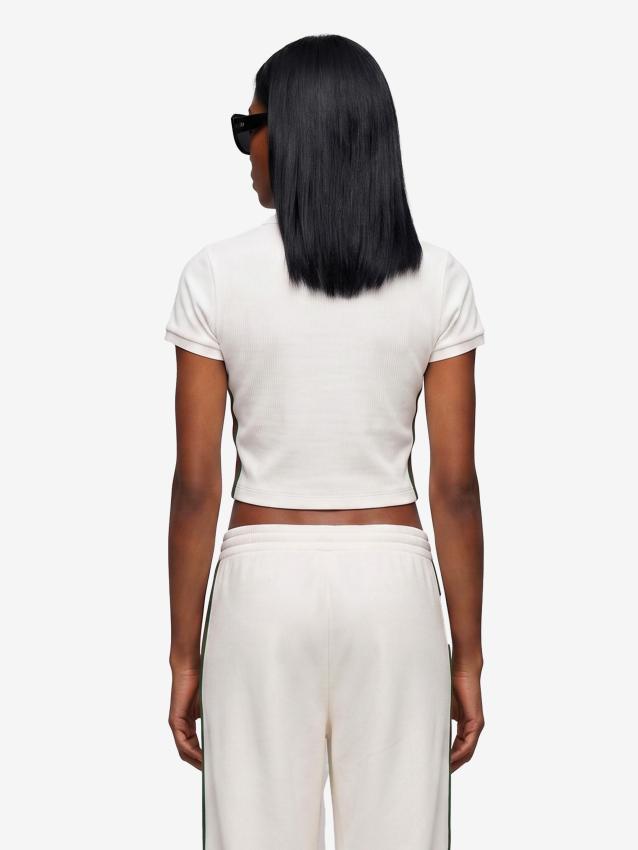 GUCCI - Polo a coste in jersey di cotone con Web