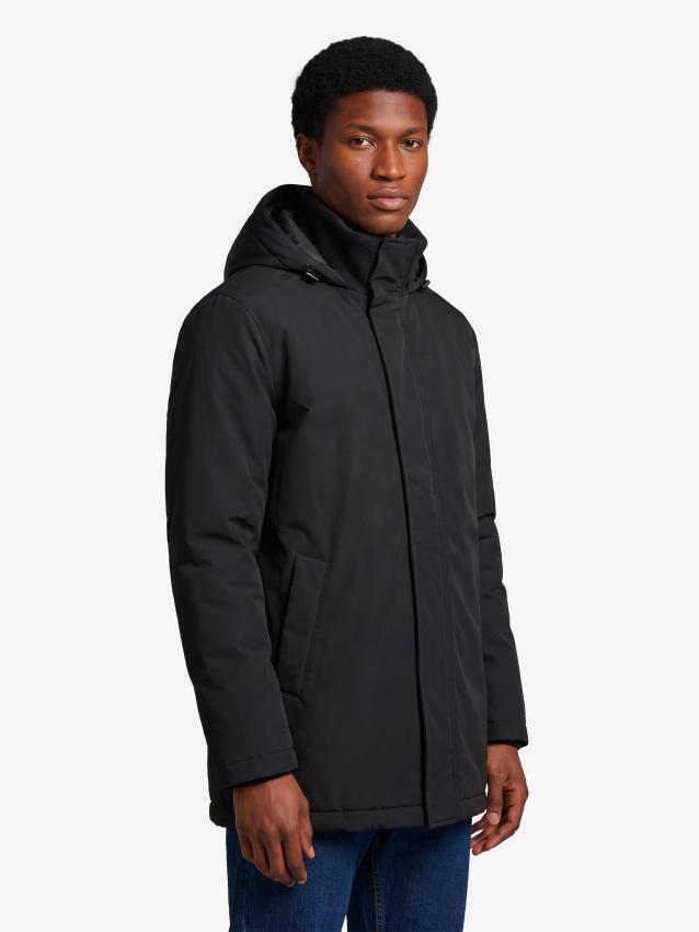 HERNO - Black knit-collar jacket