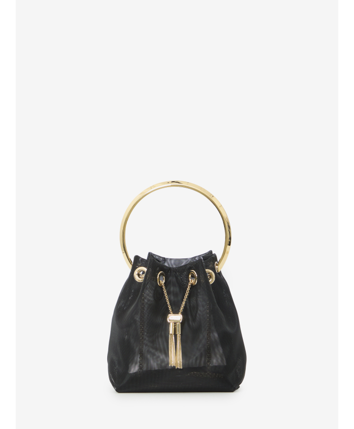 JIMMY CHOO - Borsa Bon Bon in mesh nera