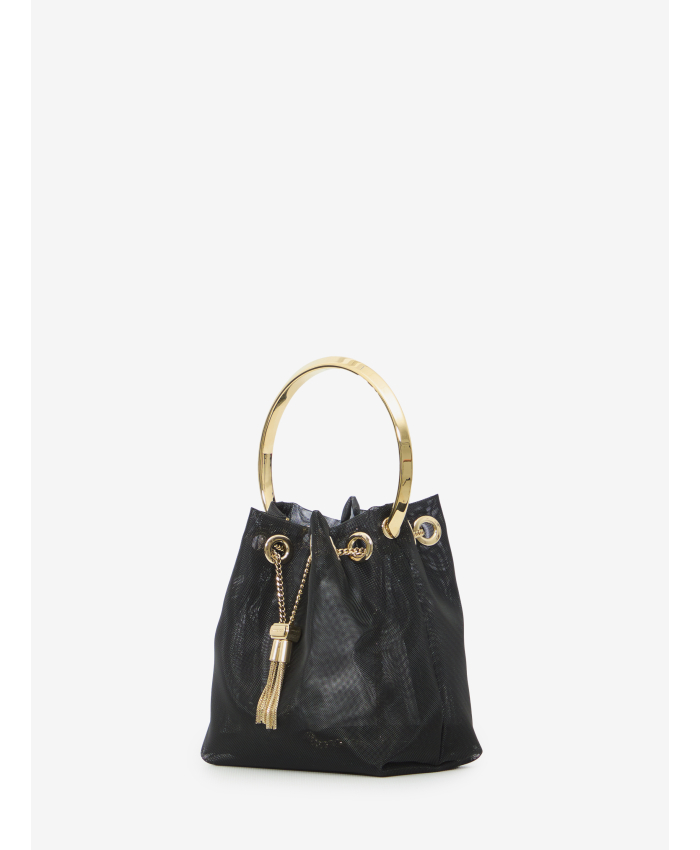 JIMMY CHOO - Borsa Bon Bon in mesh nera