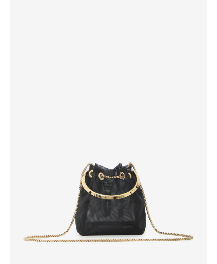 JIMMY CHOO - Borsa Bon Bon in mesh nera
