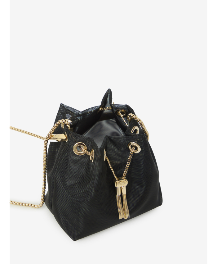 JIMMY CHOO - Borsa Bon Bon in mesh nera