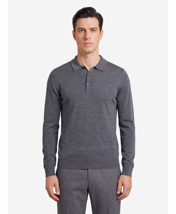 JOHN SMEDLEY - Belper polo in charcoal