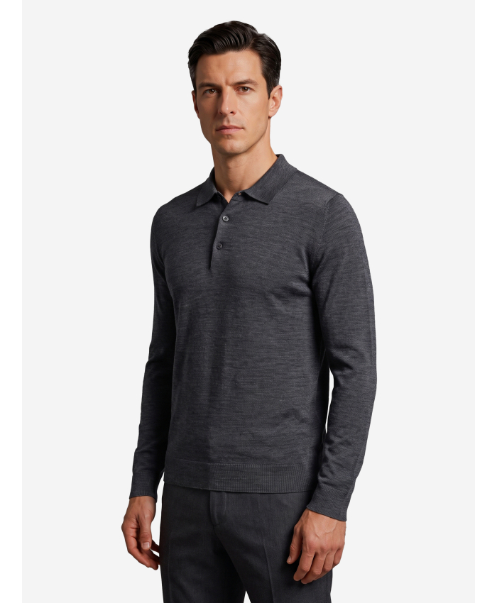 JOHN SMEDLEY - Belper polo in charcoal
