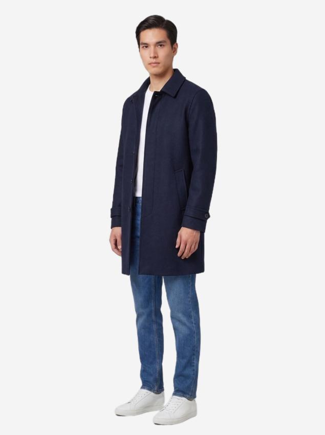 LARDINI - Cappotto monopetto blu scuro