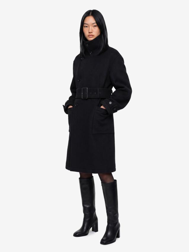 LEMAIRE - Cappotto avvolgente nero