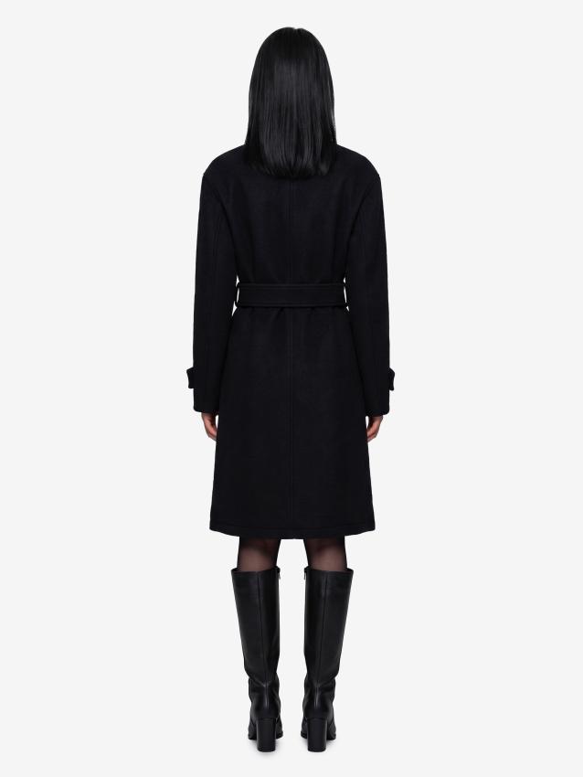 LEMAIRE - Cappotto avvolgente nero