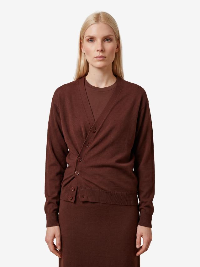 LEMAIRE - Cardigan Twisted Acajou
