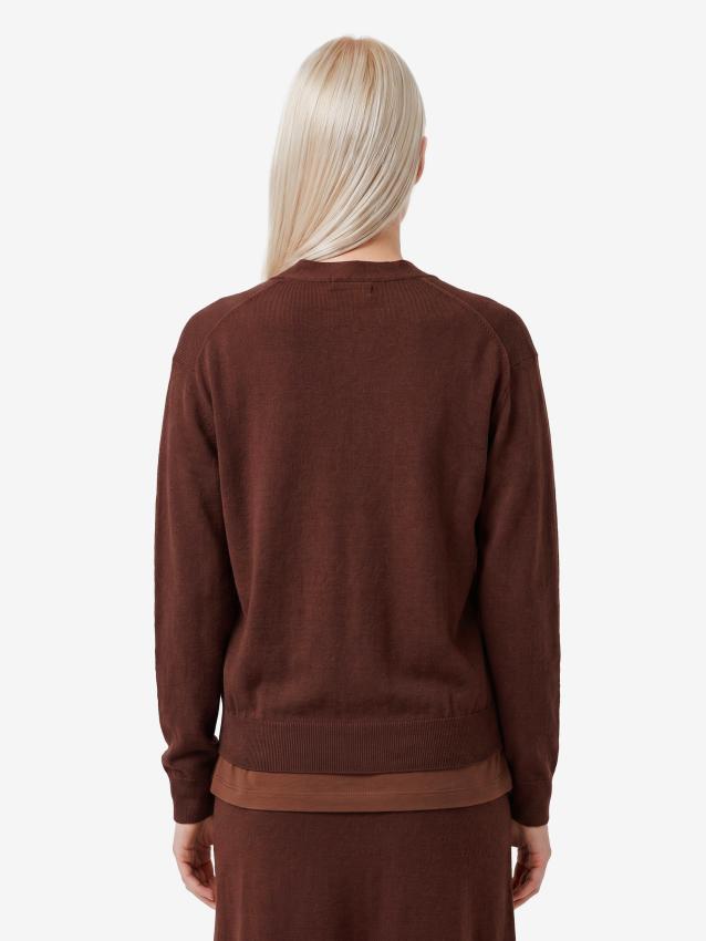 LEMAIRE - Cardigan Twisted Acajou