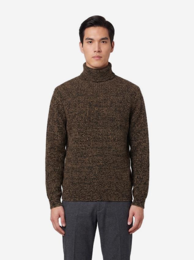 LEMAIRE - Maglione collo alto Tabacco