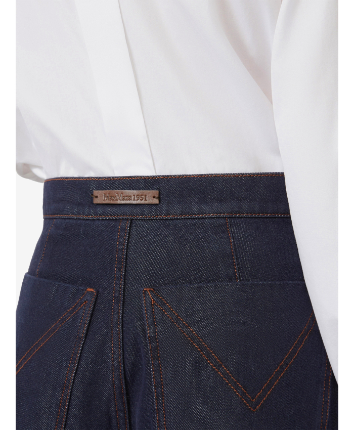 MAX MARA - Wide leg denim-effect Quatto trousers