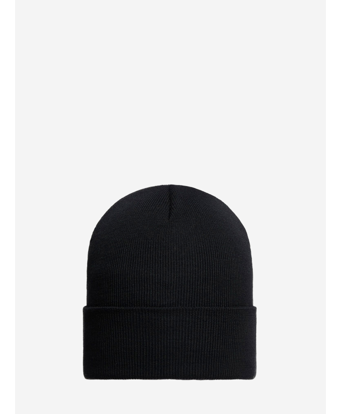 MONCLER GRENOBLE - Berretto in lana con logo nero