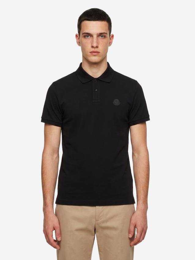 MONCLER - Polo in piquet di cotone con logo