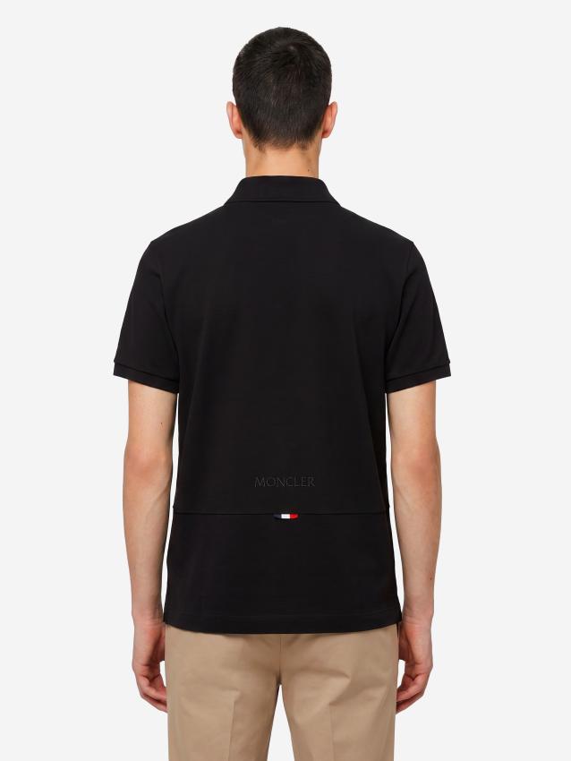 MONCLER - Polo in piquet di cotone con logo