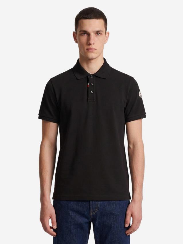 MONCLER - Cotton piquet polo shirt with logo