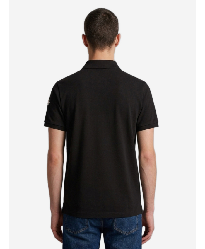 MONCLER - Cotton piquet polo shirt with logo