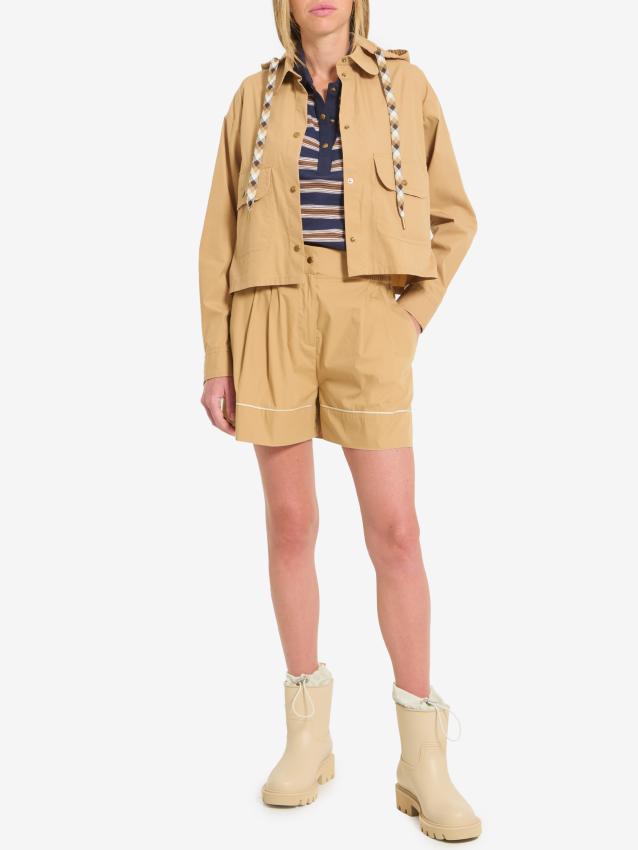 MONCLER - Shorts sartoriali in misto cotone