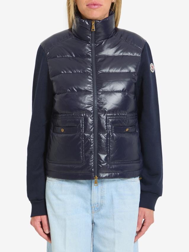 MONCLER - Felpa con zip in cotone