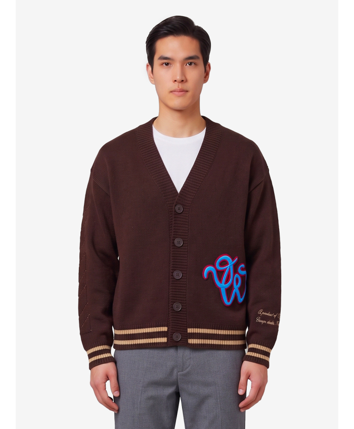 OFF WHITE - Cardigan in maglia Cat Off Varsity